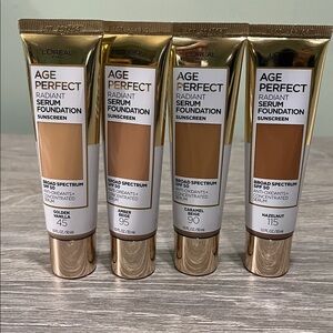 L'Oreal Age Perfect Radiant Serum Foundation - Amber, Caramel, Hazelnut, Golden